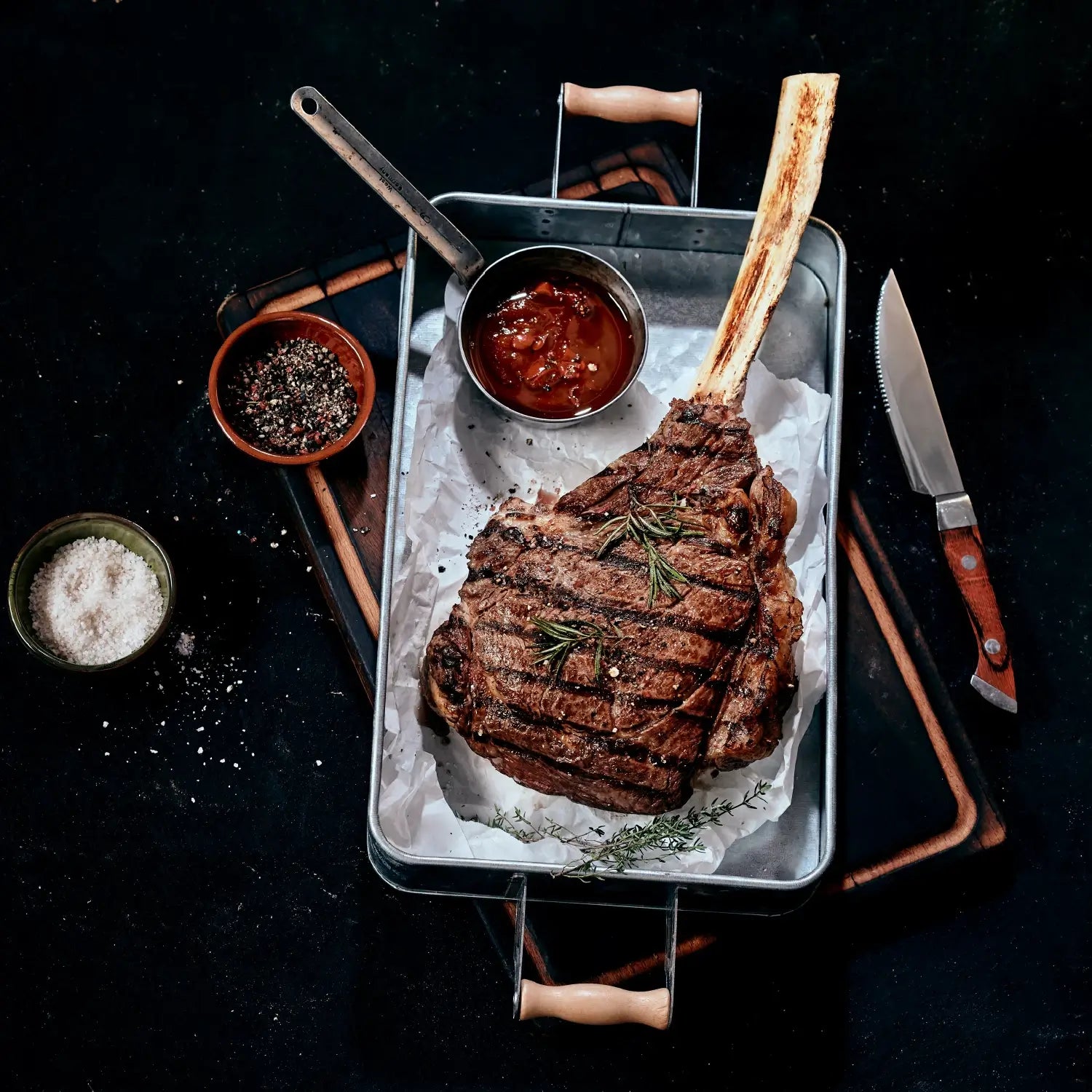 Halal Tomahawk Steak USDA Choice 2″ Thick – Vacuum-Packed Single Piece